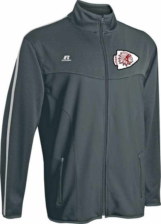 Russell Athletic Brand Full Zip Youth Jacket - Black or Dark Grey - Blank or Redskins print