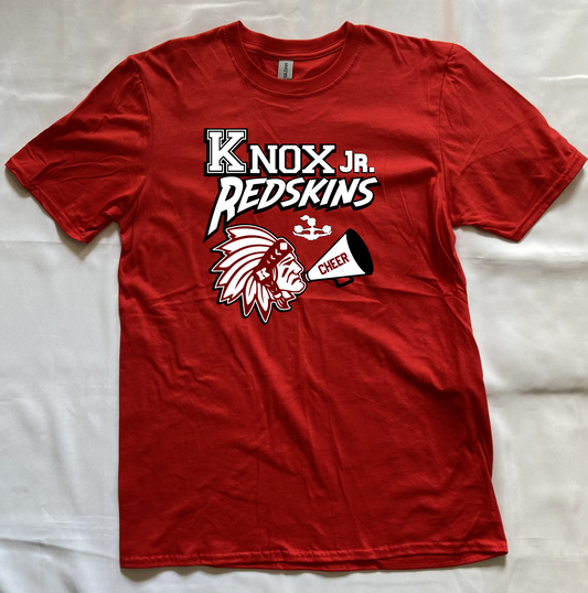 Cheer Knox Jr. Redskins T-shirt - Red - Adult and Youth Sizes