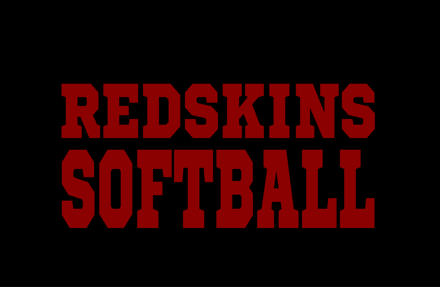Redskins Softball Outdoor Vinyl Sticker - Any Size - Car Truck Window Decal