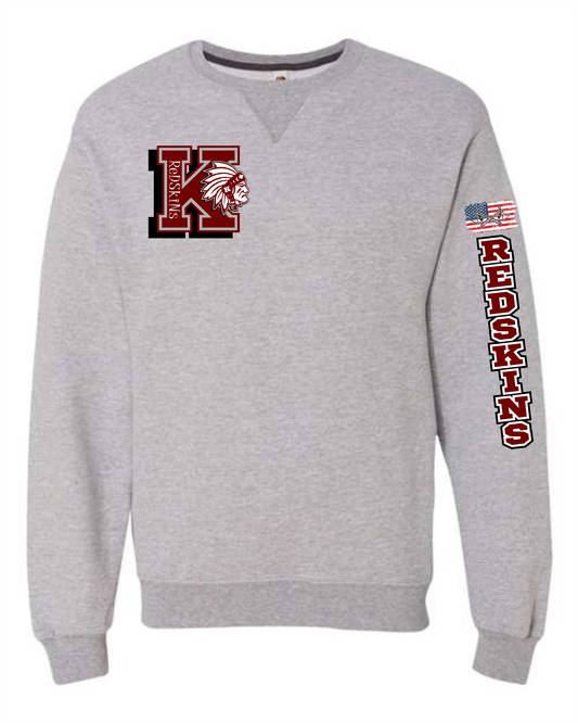 Knox Redskins "K" Crew Neck Sweatshirt - 2 Color Options - Add Name to Back